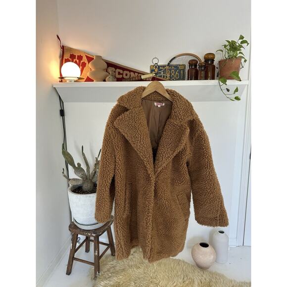 Indiska Long Brown Teddy Comfy Jacket Medium - Picture 1 of 4